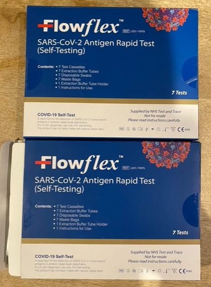 Figure 1 Rapid Antigen Test kit given out freely from the NHS in the UK