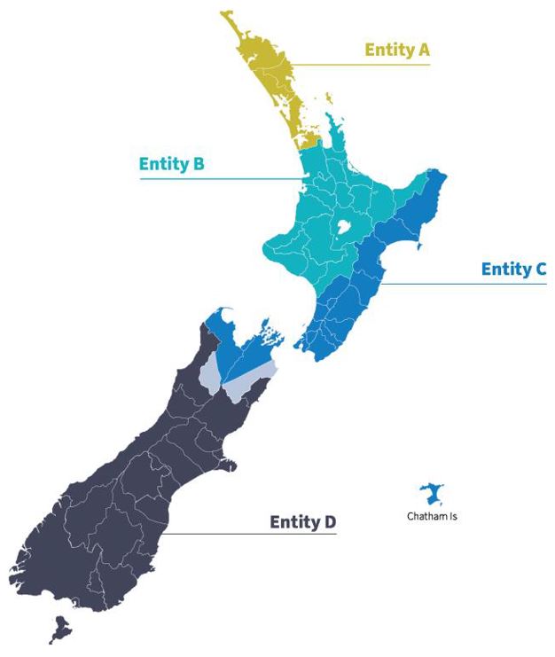 Figure 1. Four new water service entities proposed under the Water Services Entities Bill