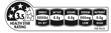 Health star rating example 