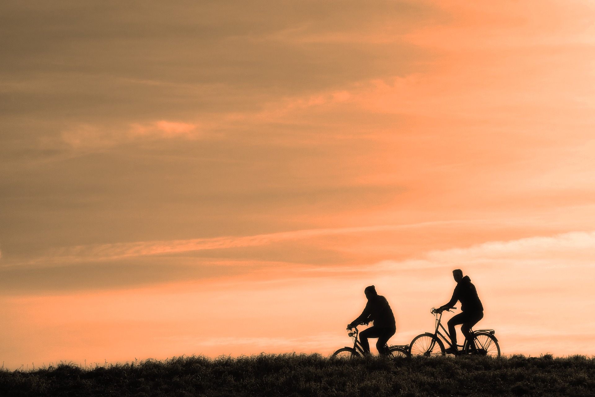 cyclist at sunset