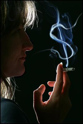 photo smoking in the dark