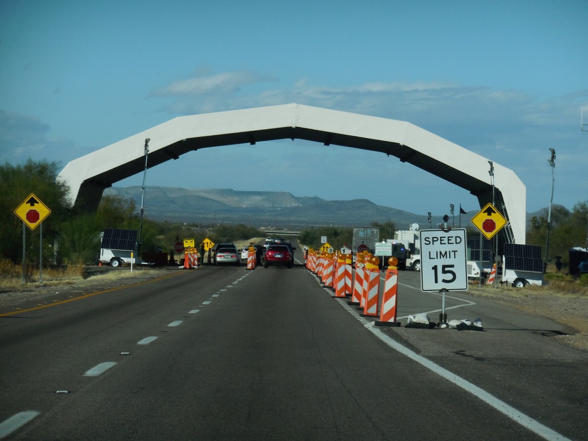 border controls on a road