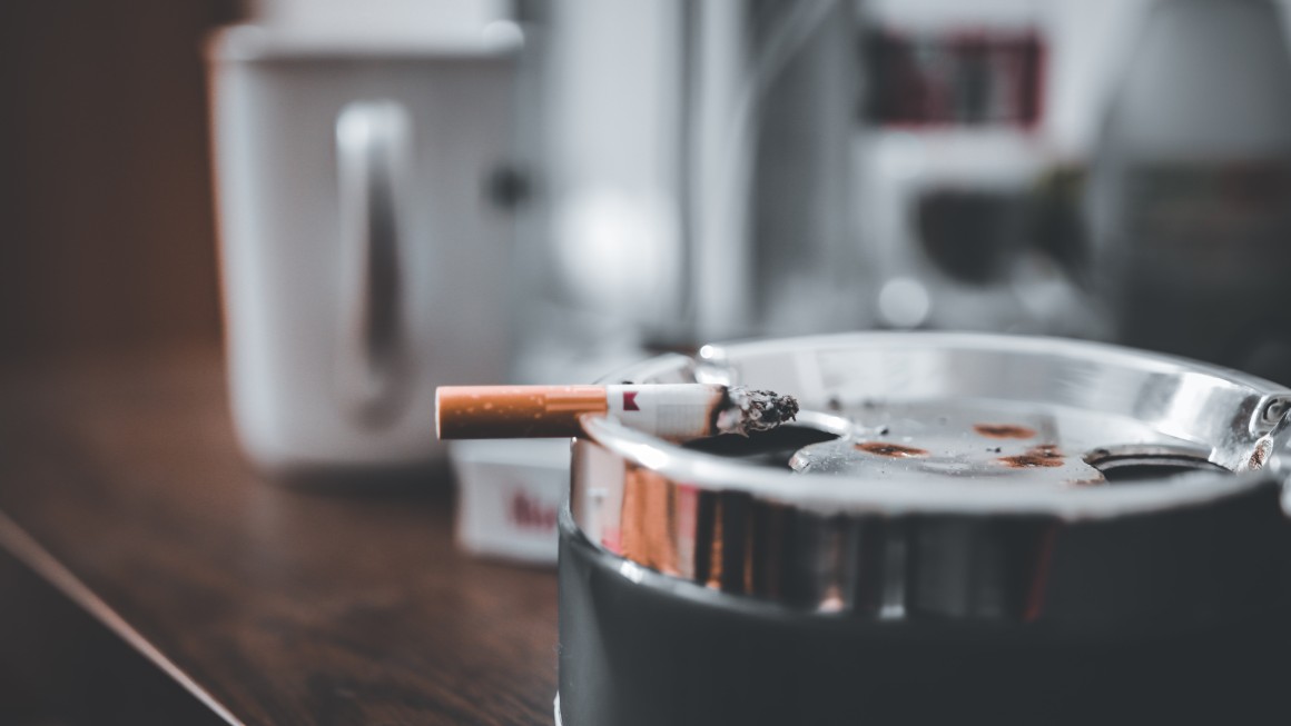 cigarette in ashtray