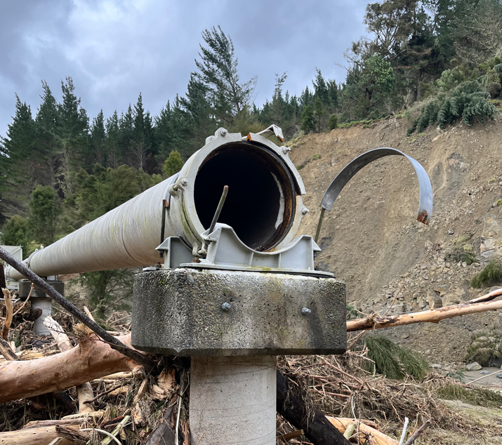 Storm damaged pipe network Gisborne