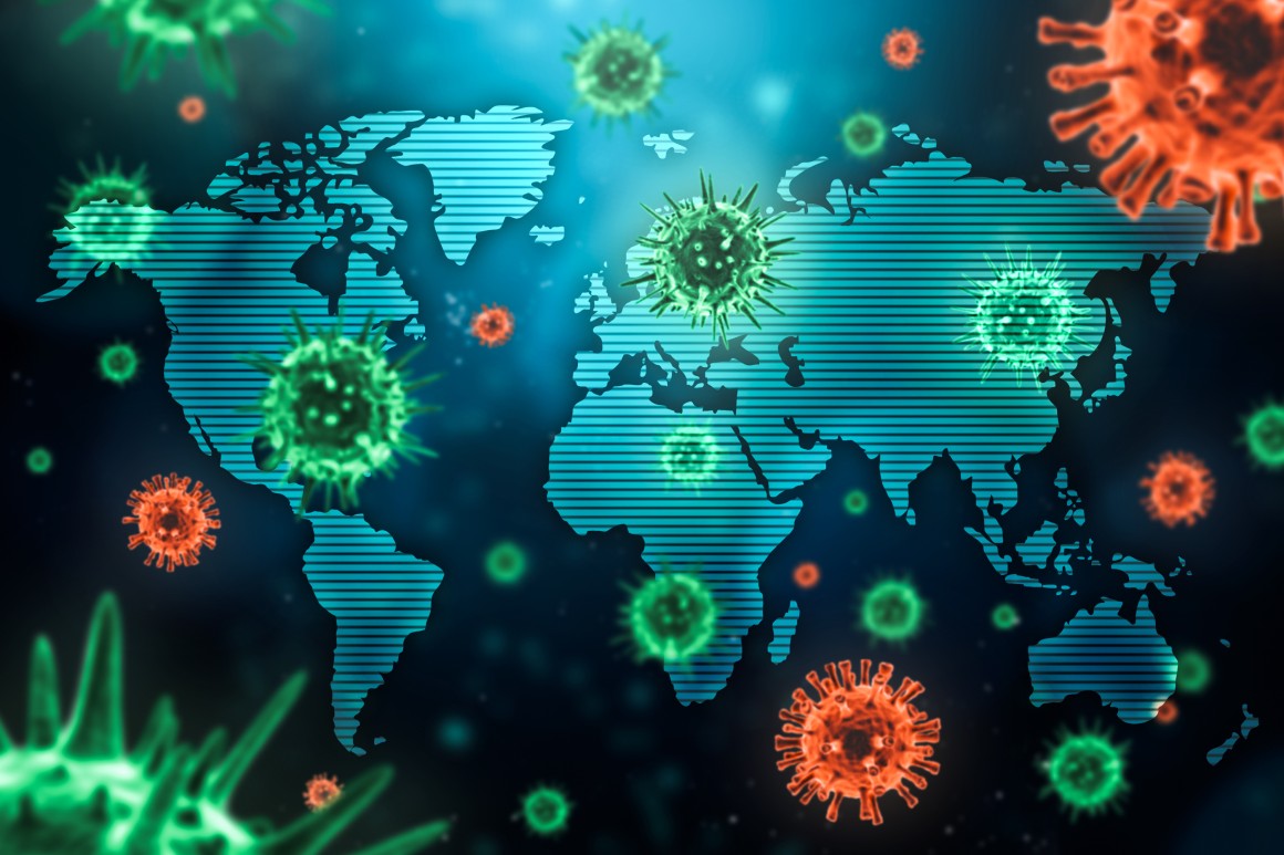 global map and corona virus