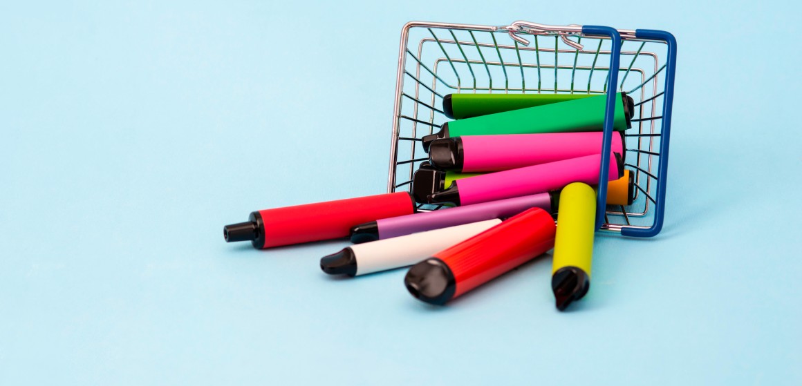 disposable vapes in shopping basket