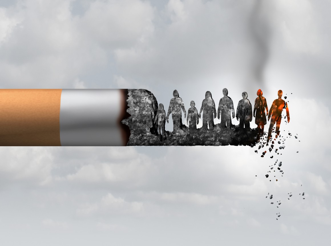 People depicted in cigarette ash 