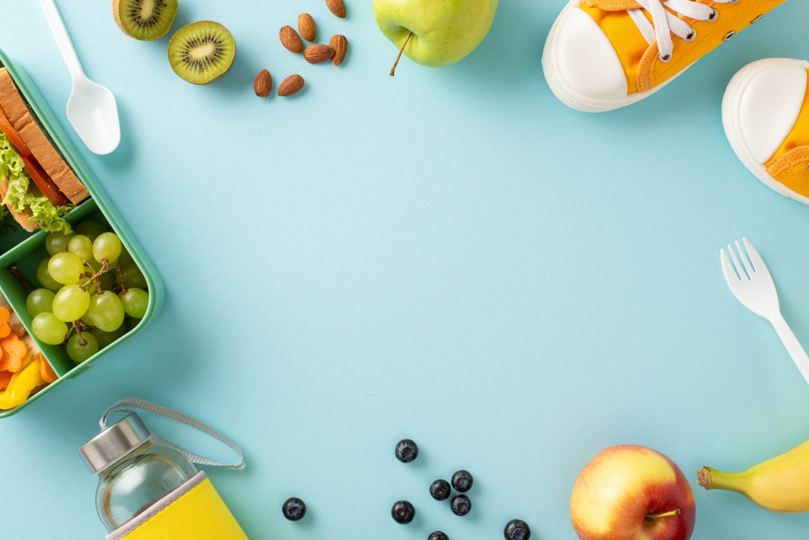 image of food, shoes and lunch box