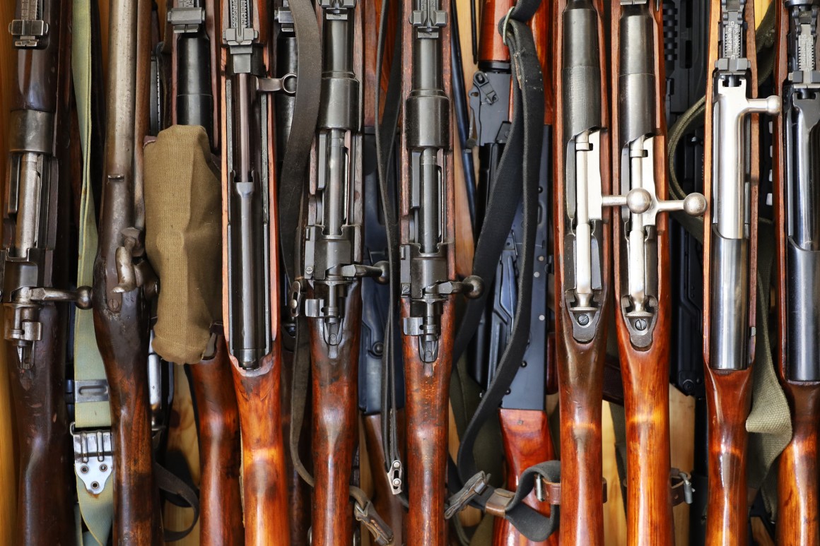 Guns in cabinet