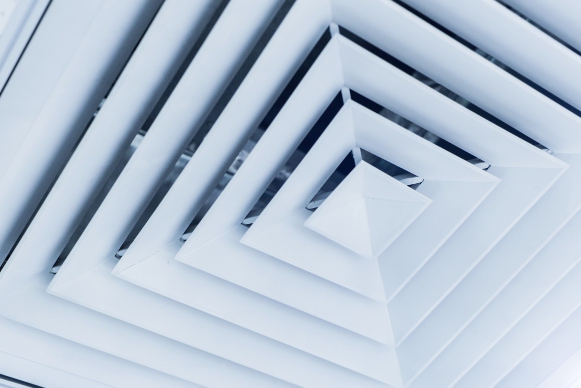 Photo of a ceiling ventilation grille.