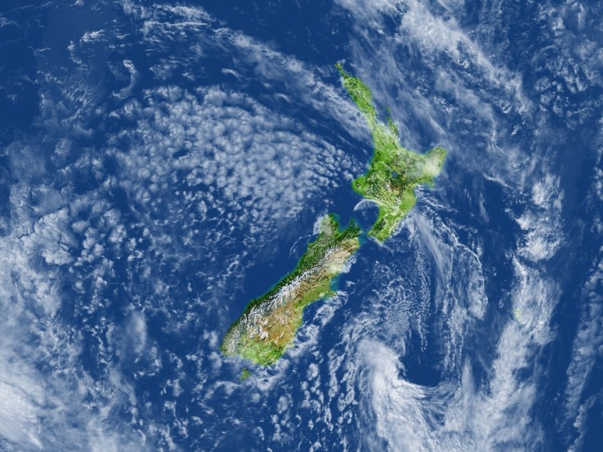 Satellite image of New Zealand