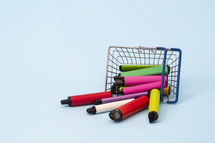 disposable vapes in shopping basket