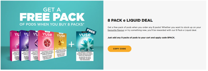 8 pack e liquid deal promotion 