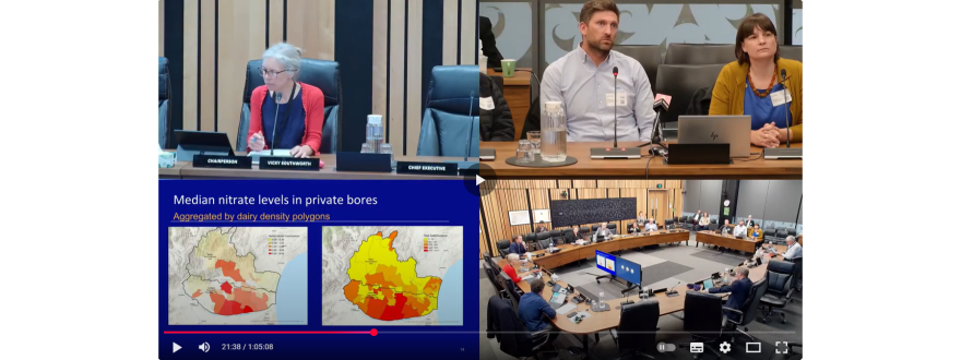 Screenshot of presentation to ECan