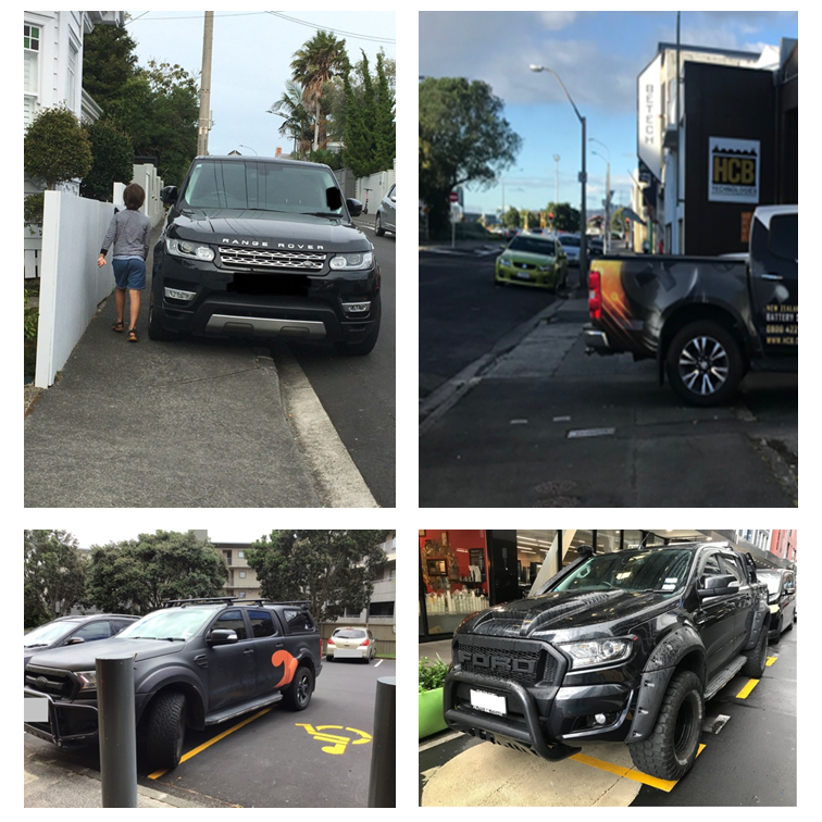 A composite of four pics of utes 