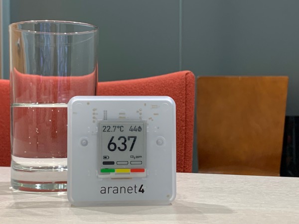 Carbon dioxide meter reader in room 