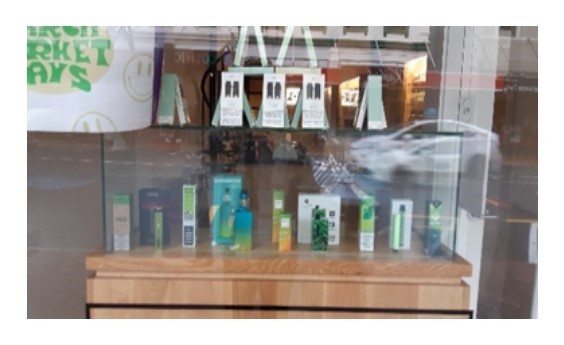 vape products in store window