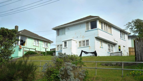 State houses in a street