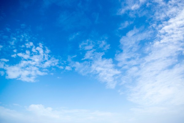 Blue sky with scattering of clouds