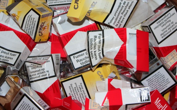 empty cigarette packets 