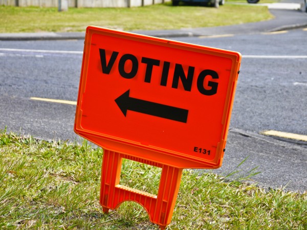 New Zealand voting sign