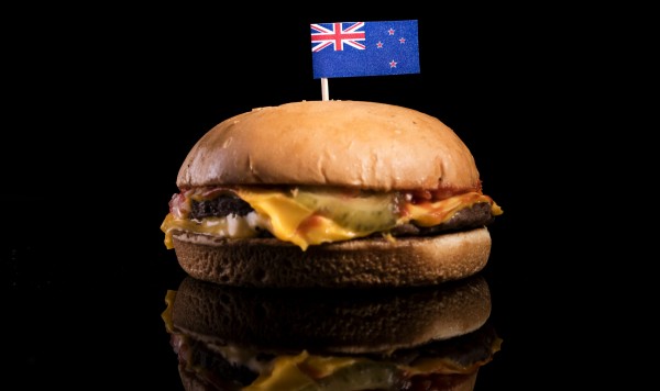 NZ flag on hamburger