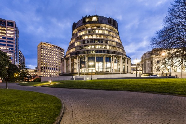 Beehive building at twilight