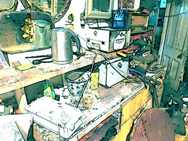 stylised image of squalid kitchen