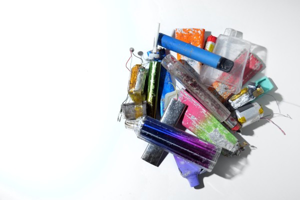 vapes on a rubbish heap